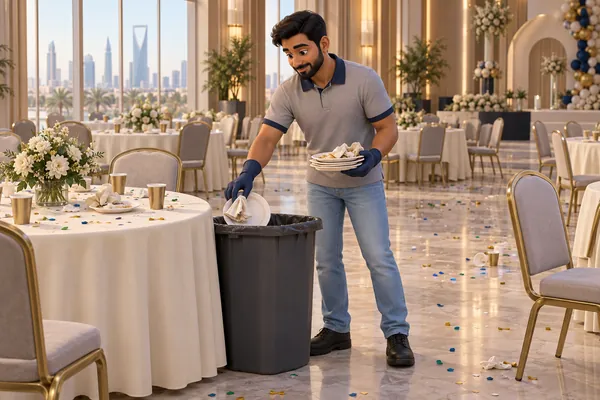 3D service illustration: Cleaning After Parties & Events