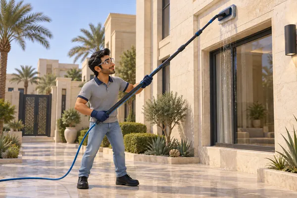 3D service illustration: Building Exterior & Facade Cleaning