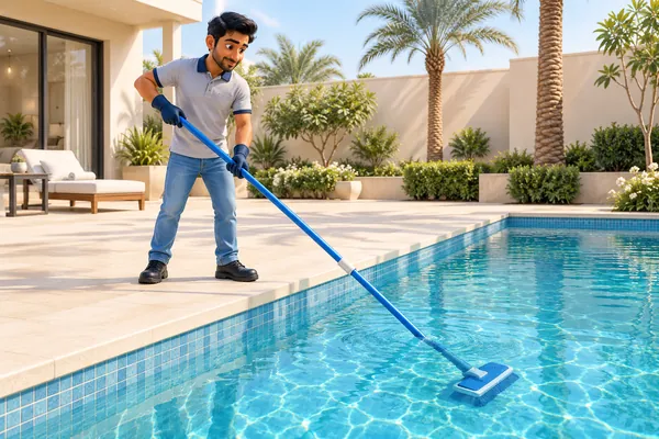 3D service illustration: Swimming-Pool Cleaning & Maintenance