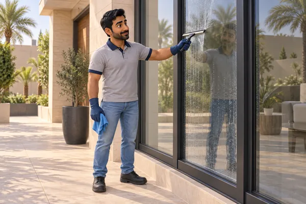 3D service illustration: Window & Glass Cleaning